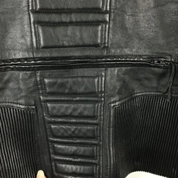 Harley Davidson Black Leather Jacket w/ Burgundy Embroidery - LW Women's Large - Picture 6 of 10